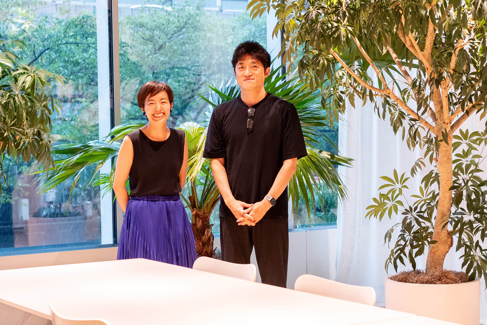 日建設計の社屋で、岩沢と羽鳥さんを撮影した