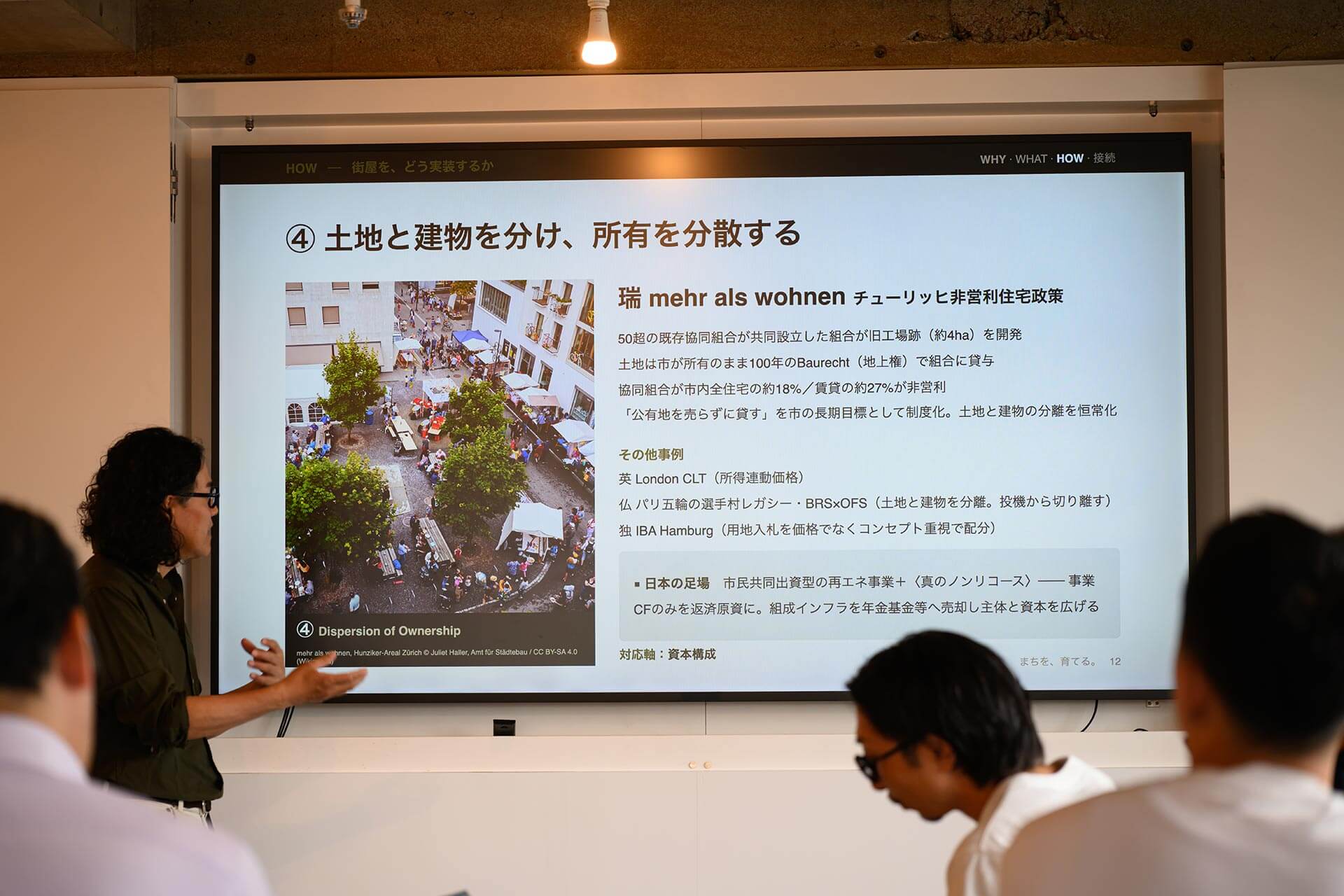 土地と建物をわけ、所有を分散する　スライドの写真