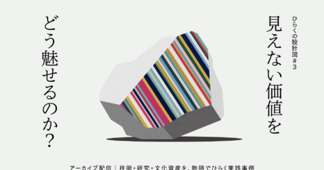 【アーカイブ配信】ひらくの設計図#3 見えない価値をどう魅せるのか？  ー技術・研究・文化資産を、物語でひらく実践事例